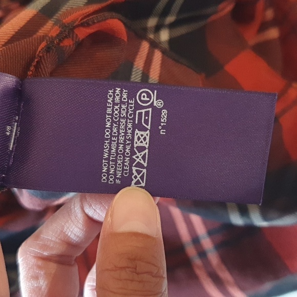 Ralph Lauren Purple Label Zandra Plaid Georgette Blouse - Picture 9 of 14